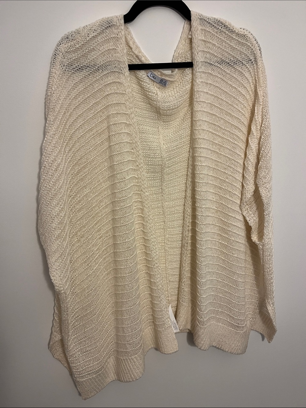Dex Open-Front Cream Knit Cardigan